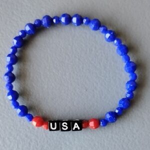 Fashion Jewelry Blue and Red Beaded Bracelet